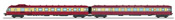 French RGP Railcar 1 red TEE with 2 light and light corner, Era III X-2776 + Car XR-7776- 7776 NOIS